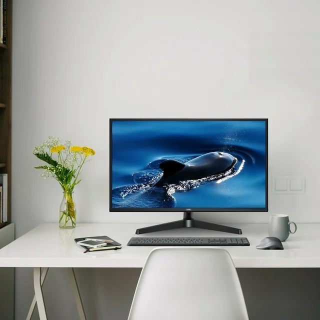 onn. 24" FHD (1920 x 1080p) 75hz Office Monitor with 6ft HDMI Cable, Black, New