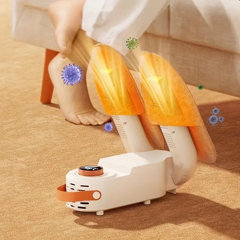 Boot Dryer, Shoe Dryer, Portable Boot Glove Shoe Dryer And Warmer With 2-Hour Delay Timer, Eliminate Bad Odor Suitable, Auto-Off Timer, Folding Design, For All Kinds Of Shoes (American Plug