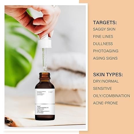 Original peptides serum for face : "Buffet" + Copper Peptides 1% improving the appearance of fine and dynamic lines Skin smoothness and firmness 30ML bottle