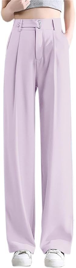 Betusline Women's Wide Leg Pants Business Casual Straight Office Trousers for Women, X-Small-3X-Large