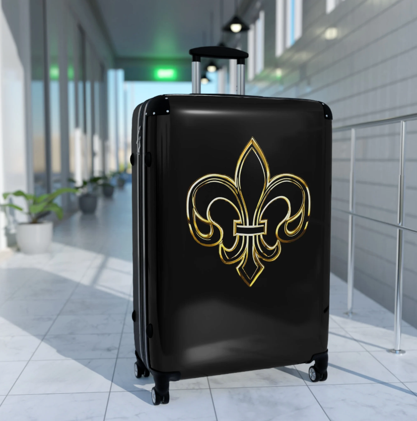 New Orleans Fleur-de-lis Travel Luggage - Stand Out Suitcase for Saints Fans