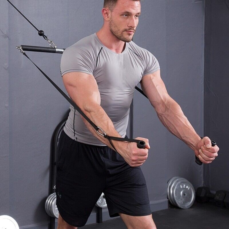 48cm LAT Pull Down Rotate Straight Bar Cable Attachments For Gym Pulley Handle