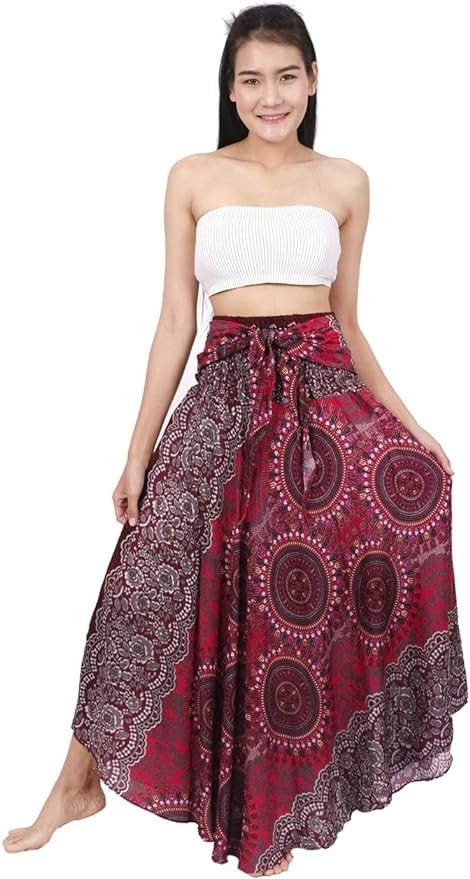 Banjamath® Women's Long Bohemian Style Gypsy Boho Hippie Skirt