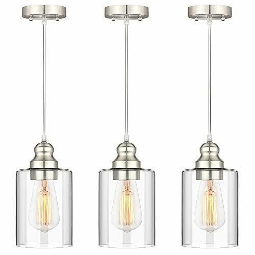 Set of 3 Glass Pendant Lighting Ceiling Lights Kitchen Island Dining Room Bar