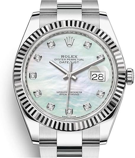 Rolex Datejust 41 Automatic White Mother of Pearl Diamond Dial Men's Watch 126334MDO