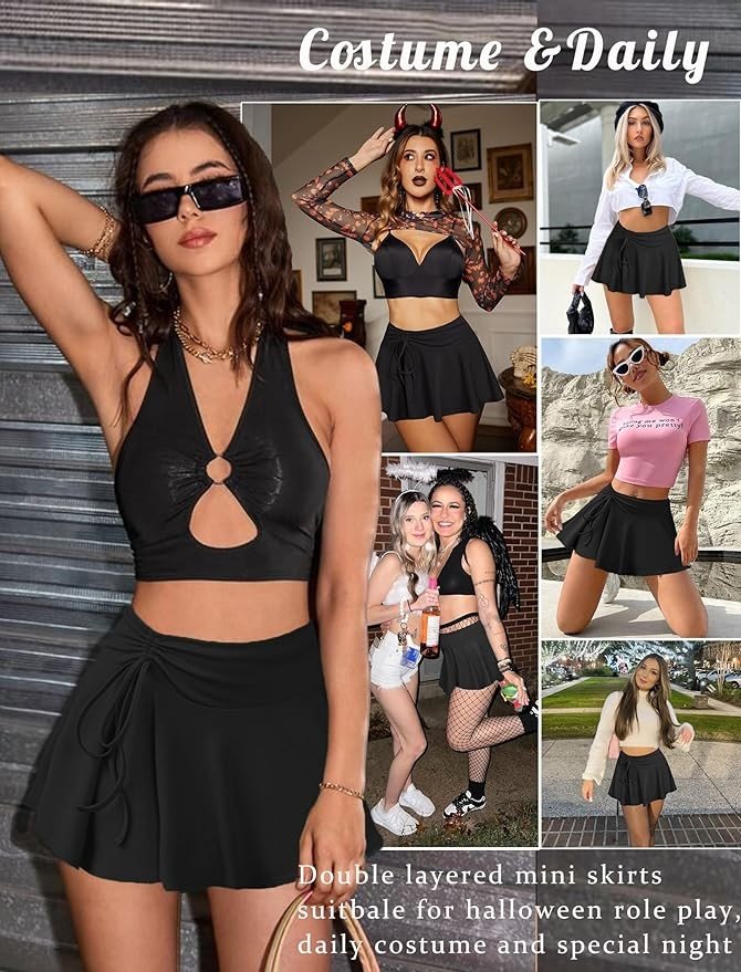 IUGA Tennis Skirts for Women with Pockets Shorts Athletic Golf Skorts Skirts for Women High Waisted Running Workout Skorts