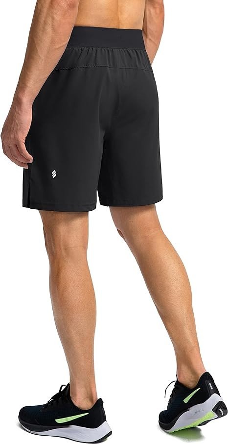 Men's Running Shorts with Zipper Pockets 7 Inch Lightweight Quick Dry Gym Workout Athletic Shorts for Men