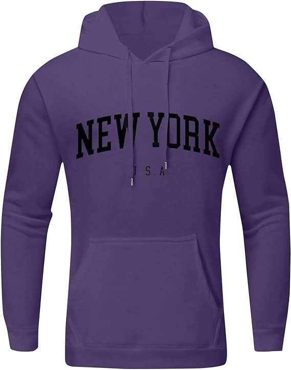 Aawghy Mens Hoodies Loose Fit Printed Hooded Sweatshirt Casual Fashion Sports Sweatshirt
