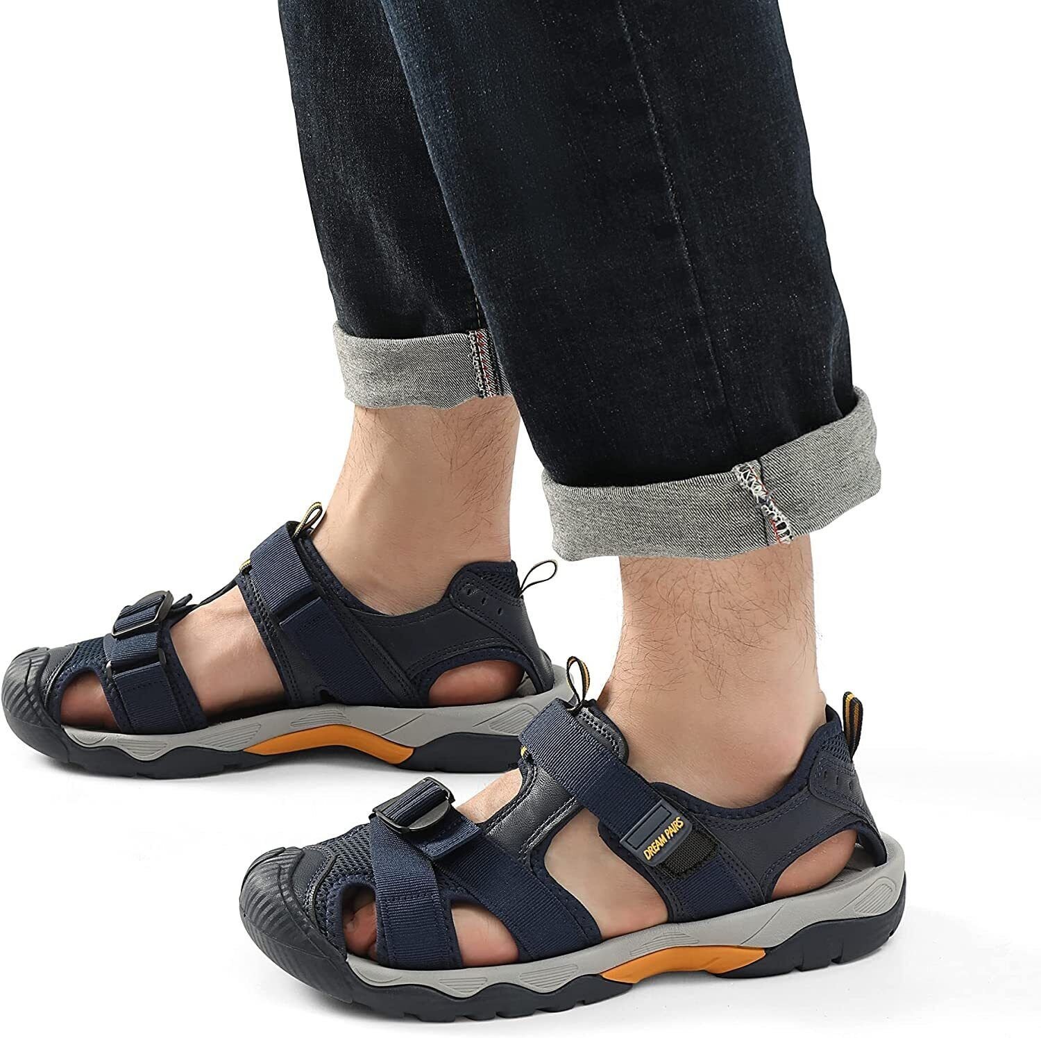 DREAM PAIRS Men’s Sport Outdoor Hiking Sandals Closed Toe Athletic Adventure Bea