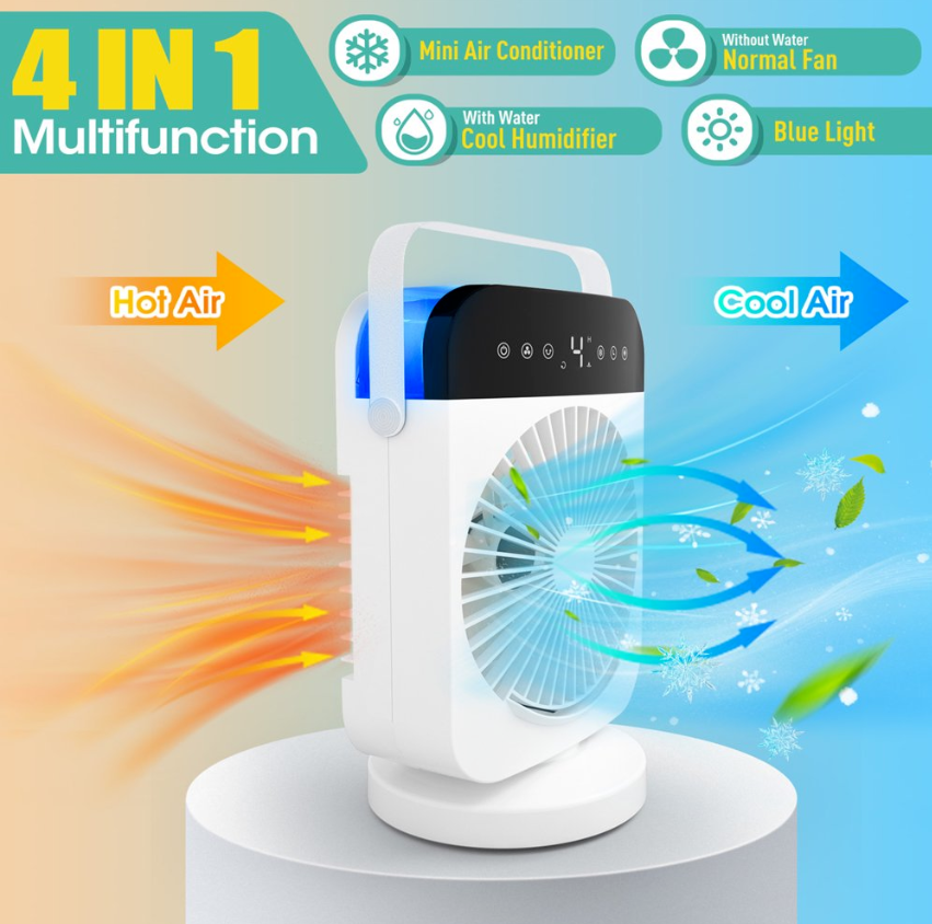 Mini Portable Air Conditioner Cooling Fan,Personal Small Air Conditioner Evapora