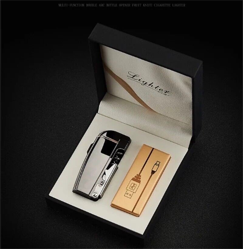 USB Windproof Rechargeable Double Arc Plasma Electric Lighter Swiss GIFT MULTI