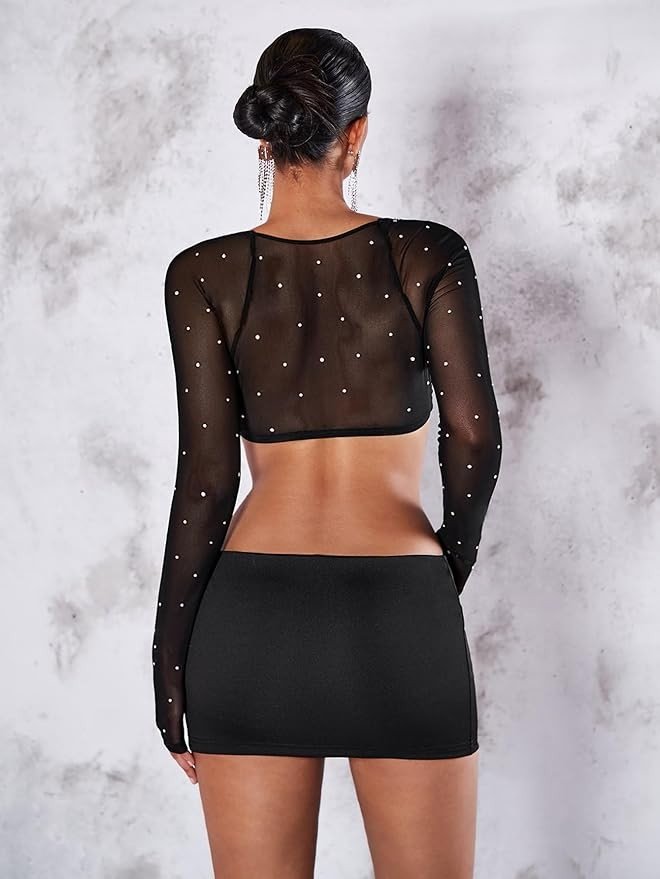 SweatyRocks Women's Casual Elastic Waist Solid Skort Bodycon Mini Skirt with Shorts Streetwear