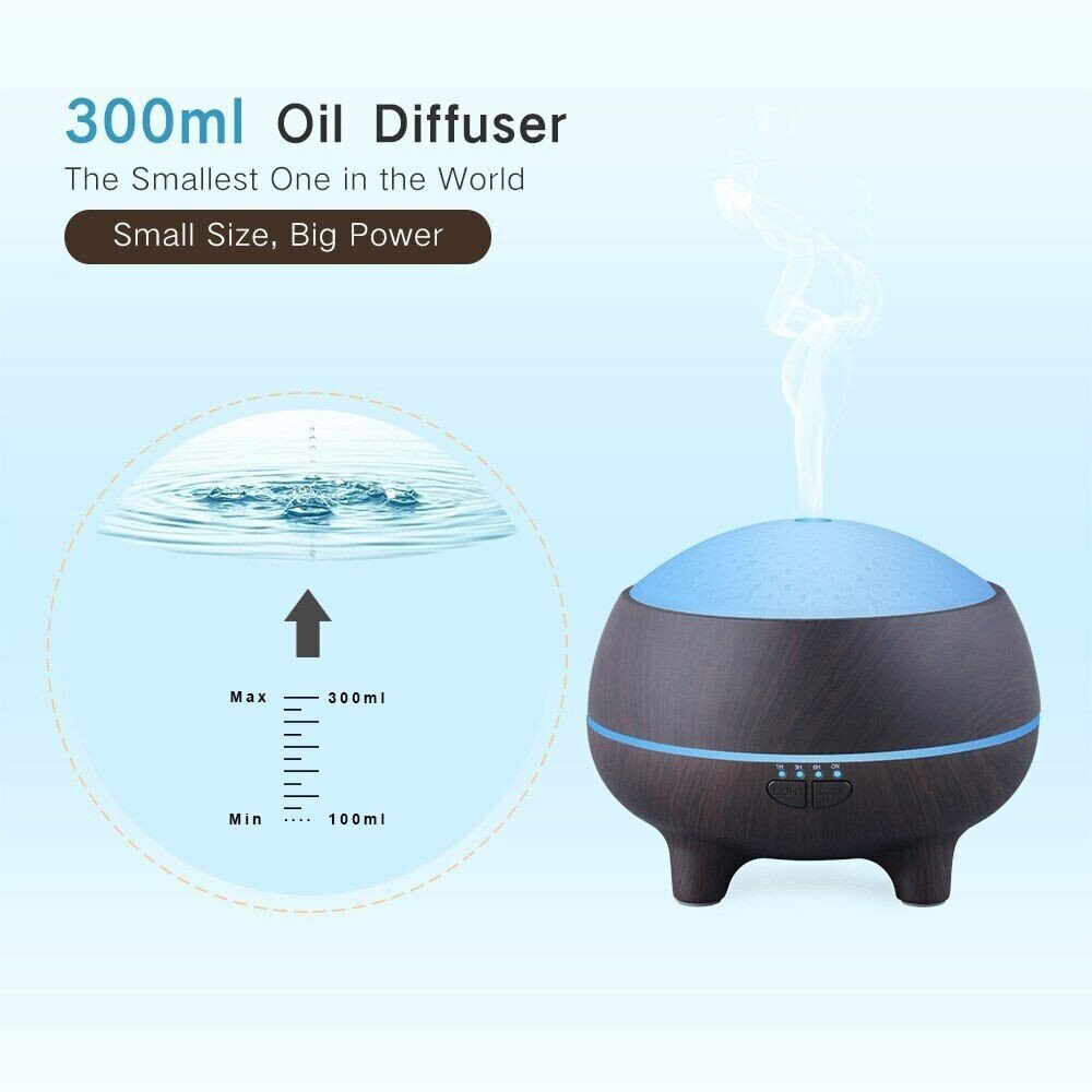 300Ml Portable Aroma Diffuser Humidifier Air Purifier Led Oil Essential Burner