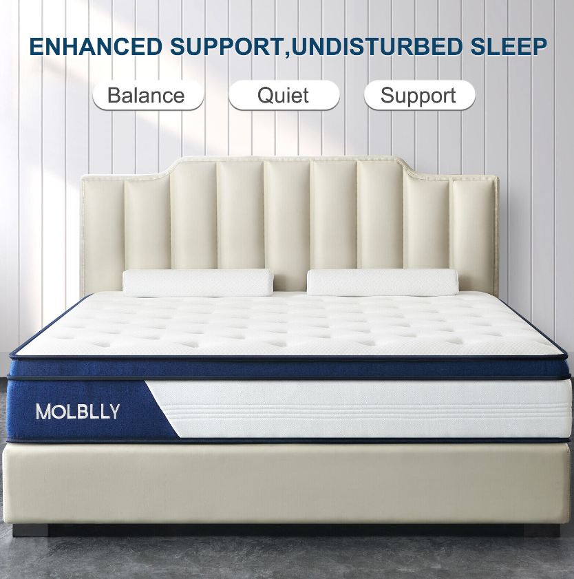 12 Full Size Plush Hybrid Memory Foam Mattress,Spring Mattress Bed In Box