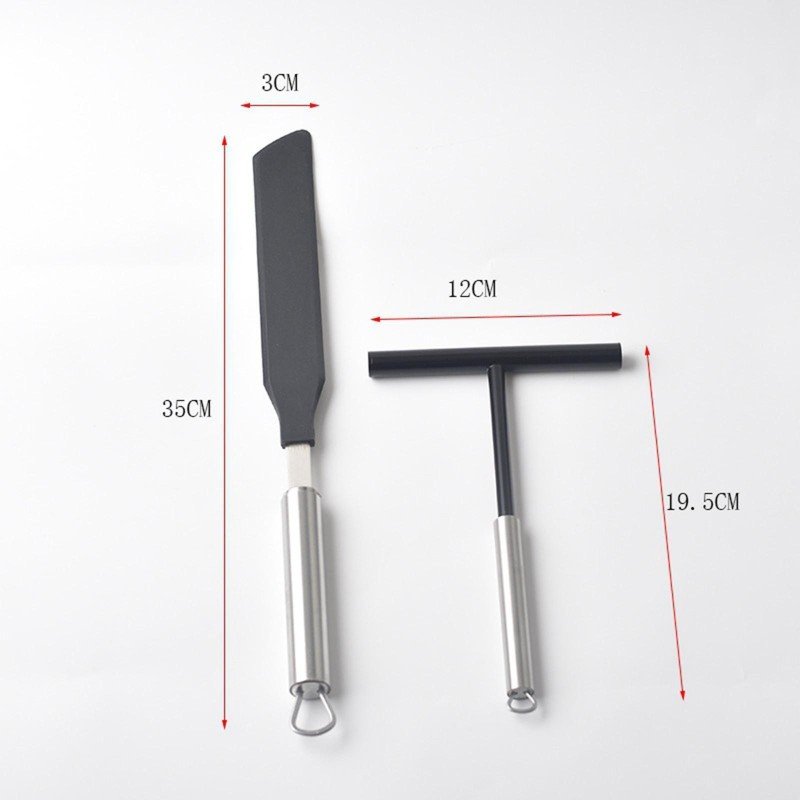 2x Crepe Spreader and Spatula Set Kitchen Accessories Cookware for Kitchen