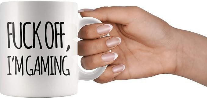 Panvola F Off I'm Gaming Gamer Gifts Sarcastic Game Lover Dad Brother Video Game Lover Funny Birthday Novelty Drinkware Ceramic Mug (11 oz, White)