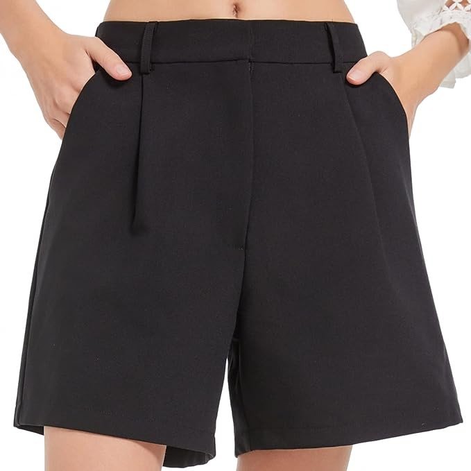 Everbellus High Waisted Wide Leg Dressy Shorts for Women Casual Business Tailored Shorts with Pockets