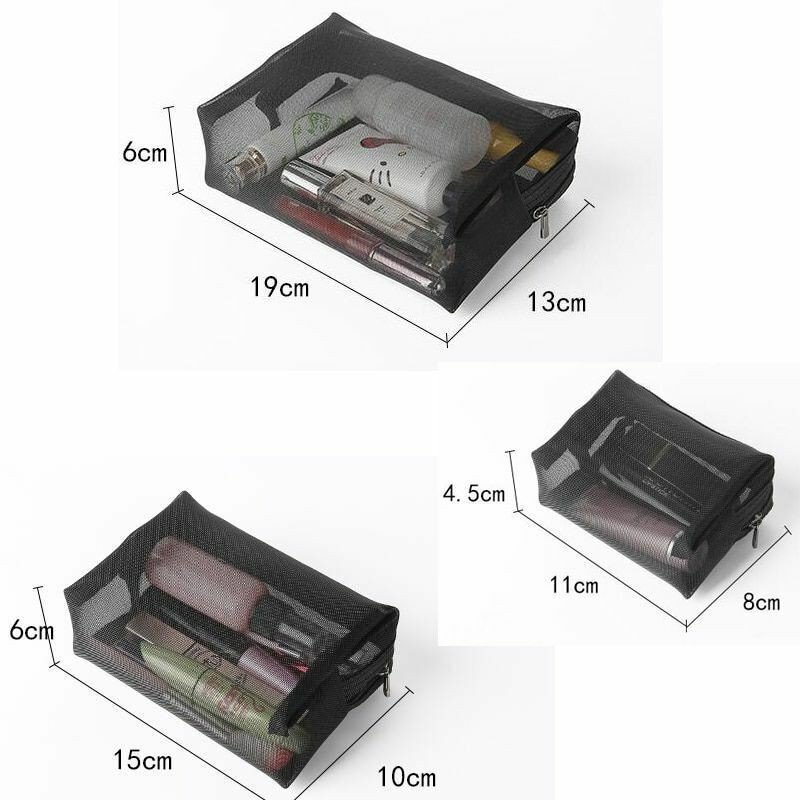 Transparent Cosmetic Bag Zipper Make Up Organizer Storage Pouch Toiletry Wash