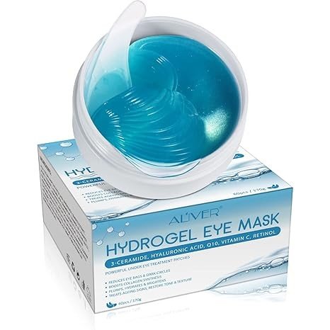 Dandelion Hydrogel Eye Mask, Under Eye Patches for Puffy Eyes and Dark Circles, Reduce Wrinkles Puffy & Bags, Anti-Wrinkle, Moisturizing, Firming Radiance, for Beauty & Personal Care (Blue)