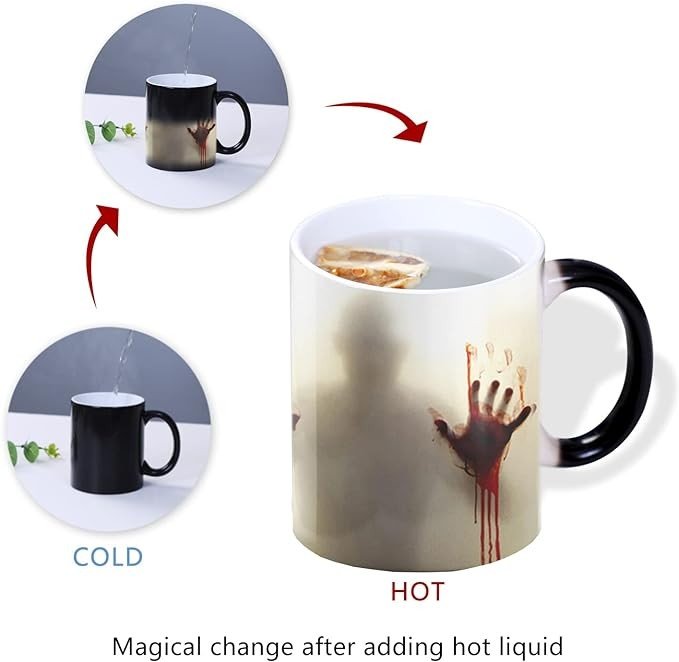 CUUNUMU Funny Mugs Color Changing Mug-Add Hot Liquid and Walking Dead Will Appear Gaming Mugs Halloween Mug 12oz Funny Coffee Mug for Birthday Christmas Halloween Gifts Coffee Mug for Men Women Kids