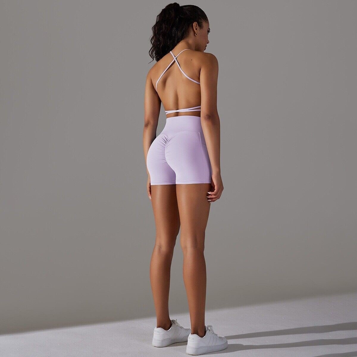 Women's Workout Sets 2 Piece Yoga Outfits Yoga Shorts and Sports Bra Gym Clothes