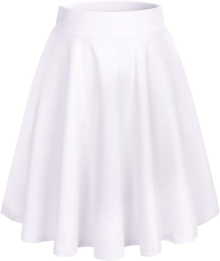 DRESSTELLS Skirt for Women Mini Skater Skirts Versatile A-line Basic Stretchy Flared Casual Pleated Skirt