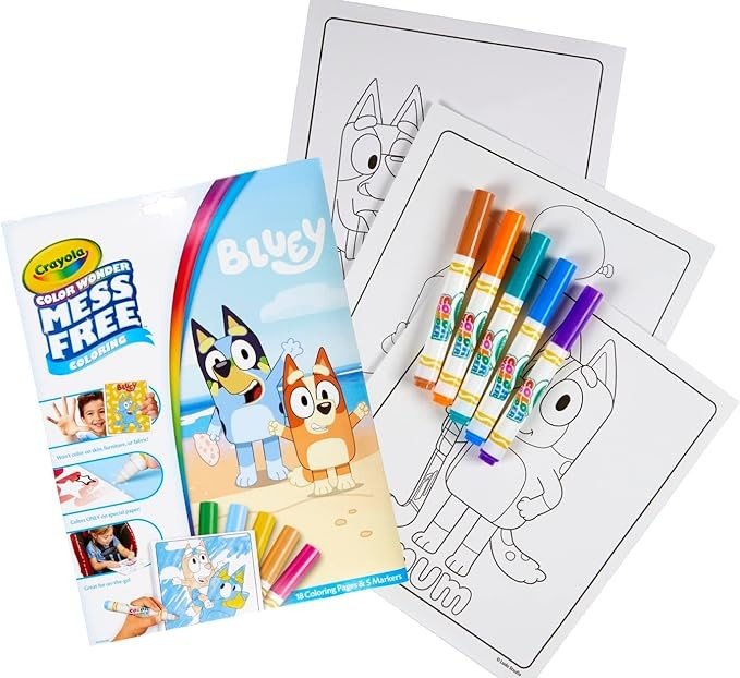 Crayola Bluey Color Wonder Coloring Set, 18 Bluey Coloring Pages, Mess Free Coloring for Toddlers, Bluey Toys & Gifts for Kids