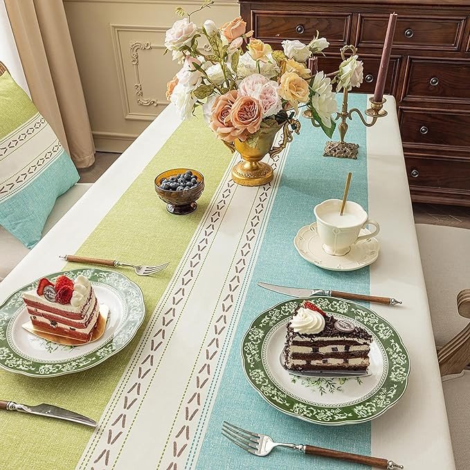 SXFEIYANG Rustic Table Cloth Waterproof Table Cover Kitchen Dinning Tabletop Dinner Decoration Farmhouse Dinner Washable Home Table Cloths Rectangle 55''×86'',6-8 Seats