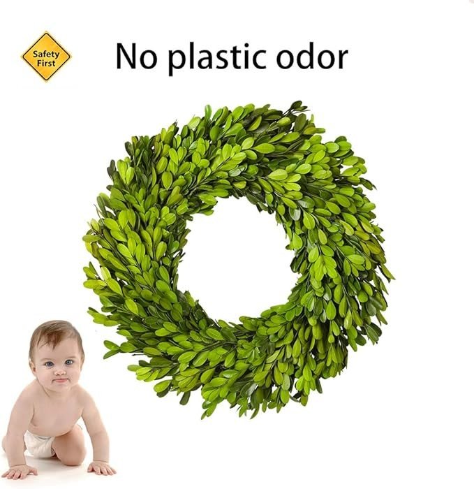 BoxwoodValley Preserved Boxwood Wreath 11 inch Green Garland for Indoor Thanksgiving Halloween Christmas Wreath Decor Stay Fresh for Years Wreaths Lovers Gifts(11 inch)