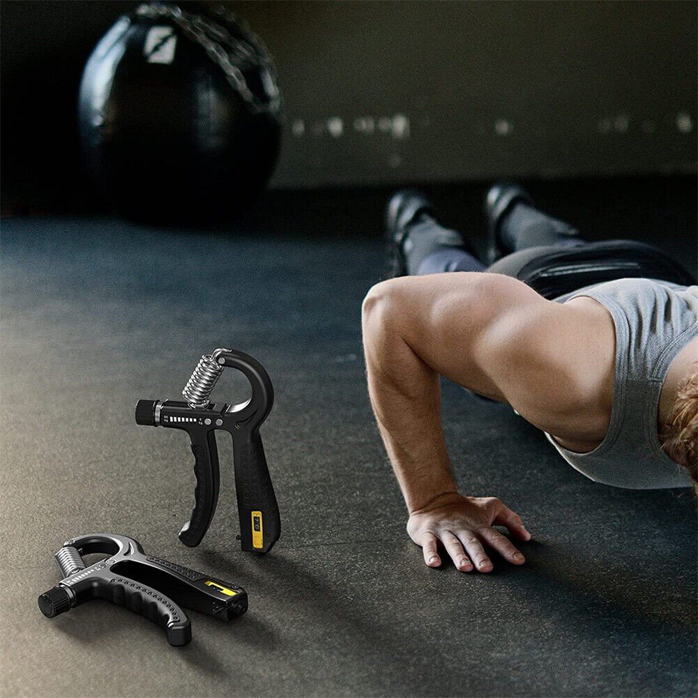 Hand Grip Strength Power Trainer Gripper Strengthener Adjustable Gym Exerciser~