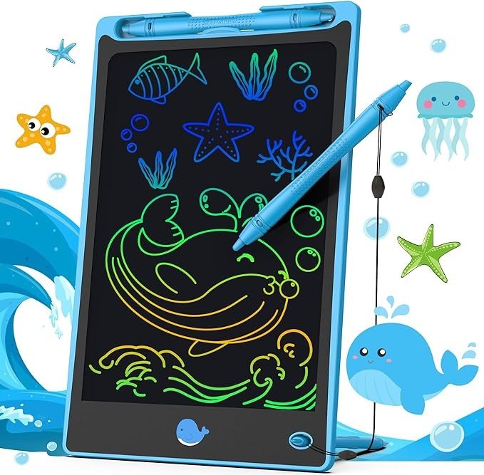Hockvill LCD Writing Tablet for Kids 8.8 Inch, Toys for Girls Boys Drawing Pad for 3 4 5 6 7 8 Year Old Kid, Toddler Magnetic Doodle Board Travel Essentials Christmas Birthday Gift for Children (Blue)