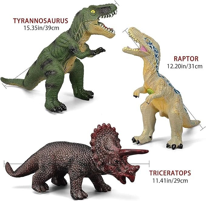 Gzsbaby 6 Piece Jumbo Soft Toys for Kids and Toddlers, Perfect for Dinosaur Lovers - Dinosaur Party Favors, Birthday Gifts
