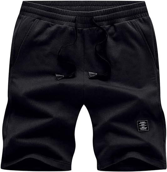 JMIERR Mens Cotton Sweat Shorts with 3 Pockets Workout Lounge Jogger Athletic Shorts 7 inch Inseam Running Shorts