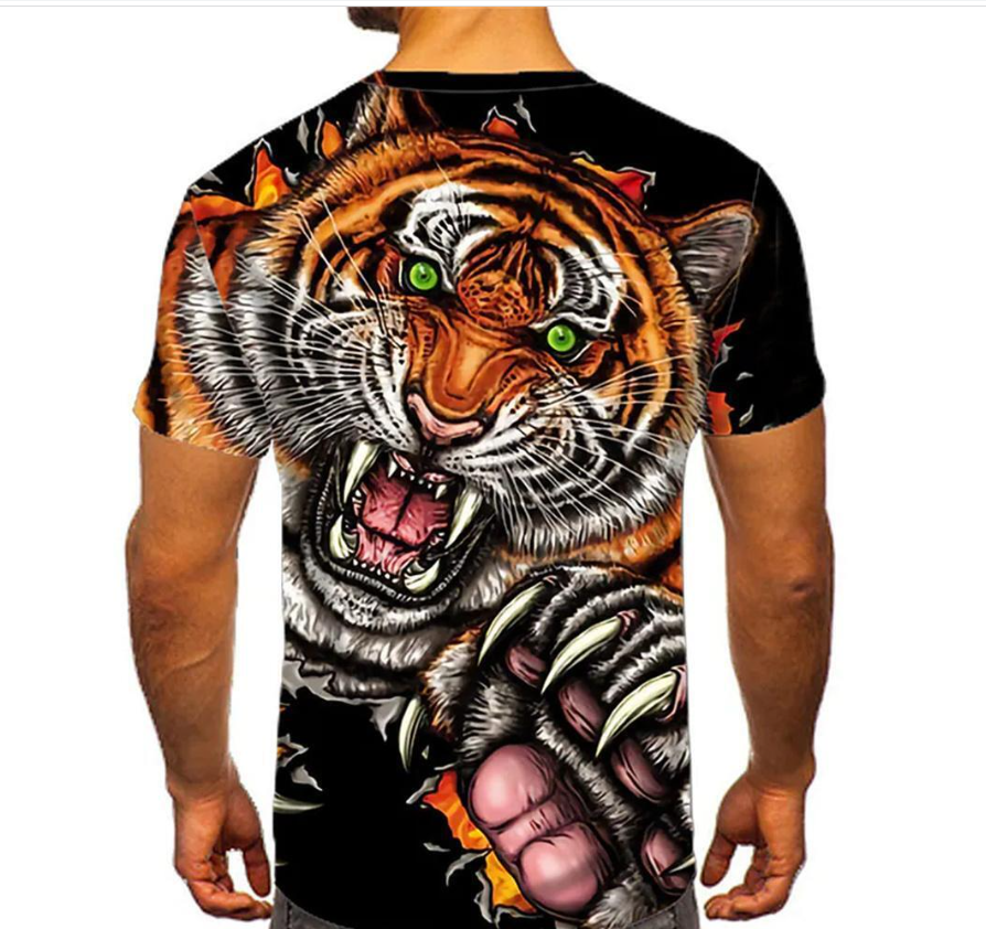 Animal Lion Design T-Shirt Summer Short Sleeve 3D Printed O-neck Size S-6XL