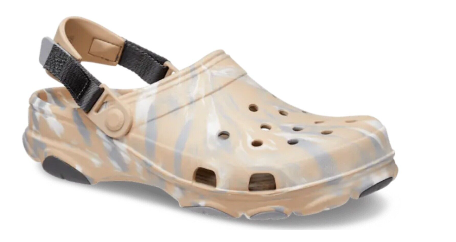 NEW Classic All-Terrain Marbled CROCS Mens Size 12 Sandals Clogs Chai 207887-2ZM