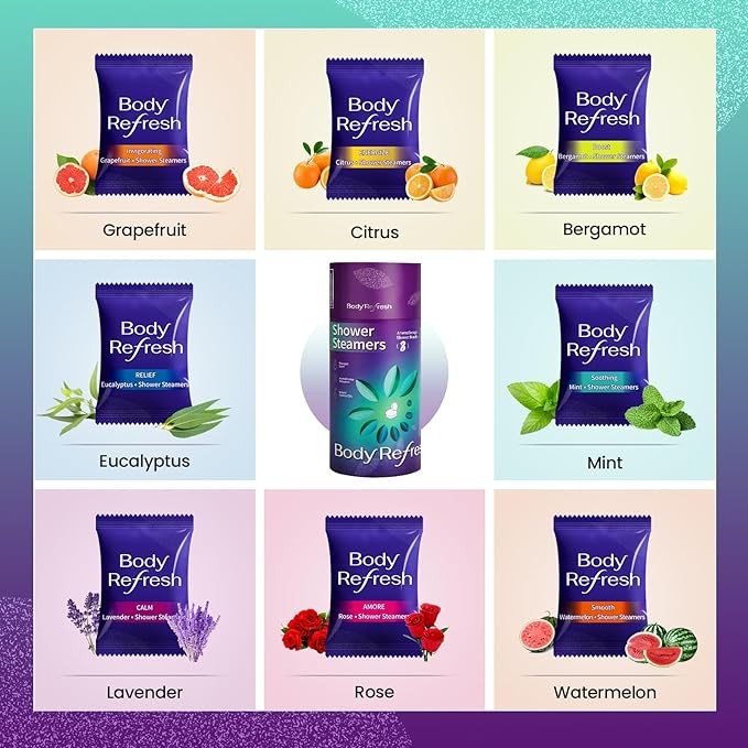 BodyRefresh Shower Steamers Aromatherapy - 8 Pack Shower Bombs with Essential Oils. Self Care Birthday Gifts for Women, Gifts for Her, Mothers Day Gifts for Wife Mom from Daughter