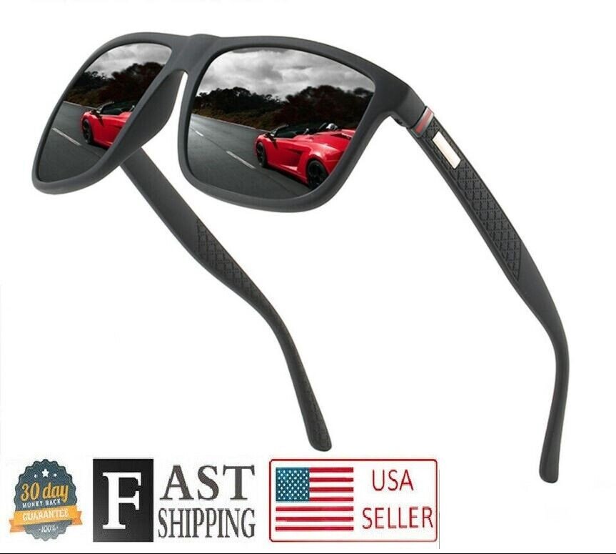 Square Polarized Sunglasses For Men TR90 Frame Driving Sun Glasses Male New 2023